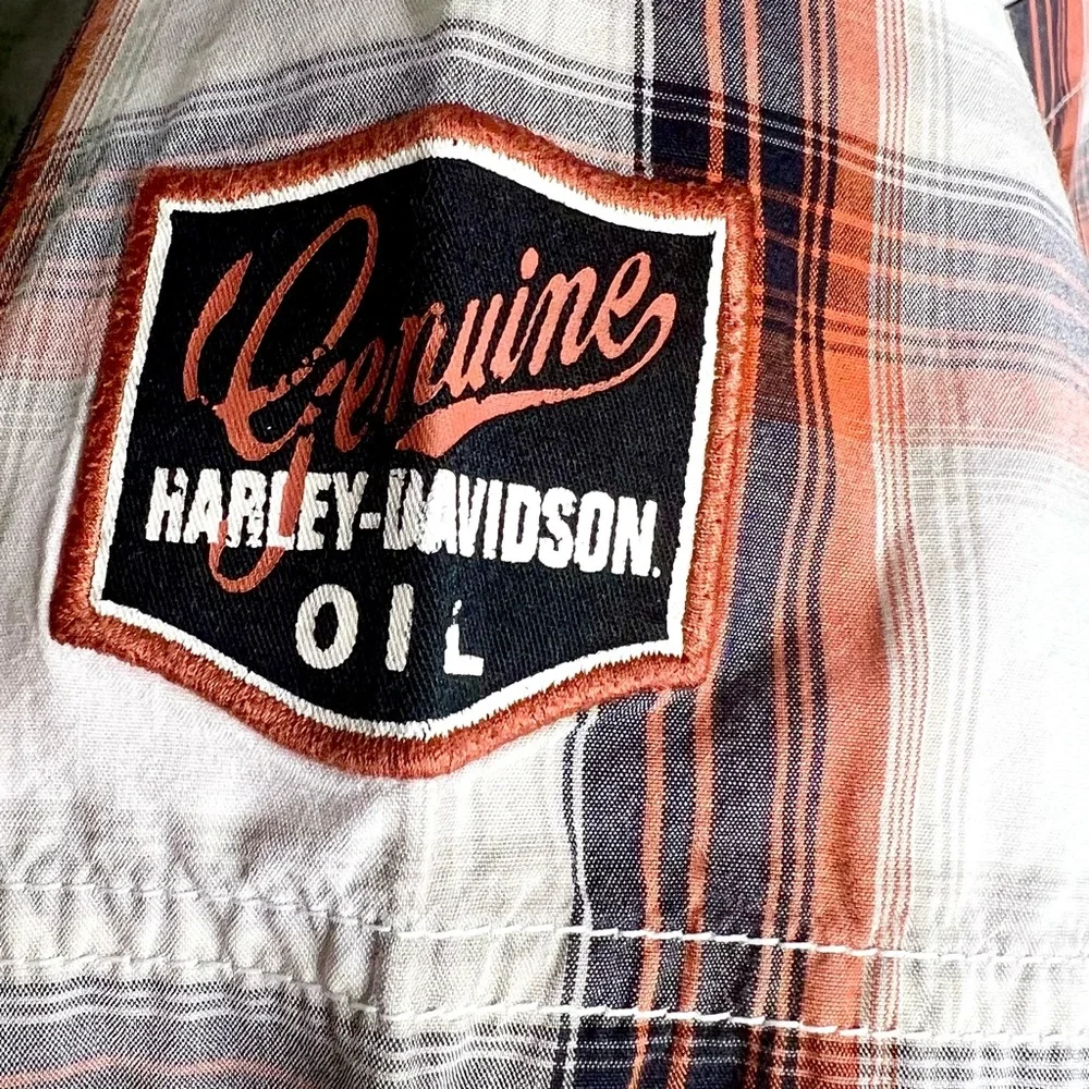 Harley Davidson Plaid Button Up Shirt Men XL Genuine Motorclothes Short Sleeve